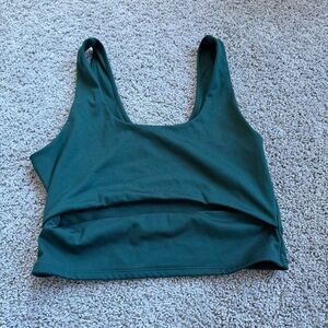 Victoria's Secret Hunter Green Cropped Workout Tank Top Size Large